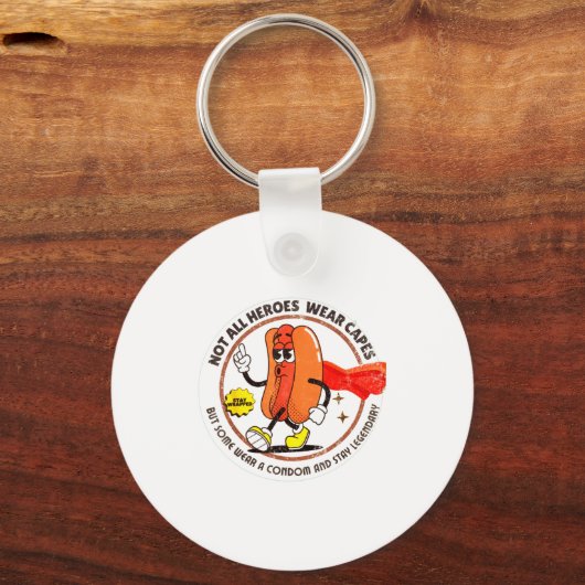 Condom Legend Inappropriate Funny 90s Retro T Funn Schlüsselanhänger (Vorderseite)