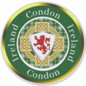 Condon Irish Shield & Celtic Cross Personalisiert Aufkleber (Vorderseite)