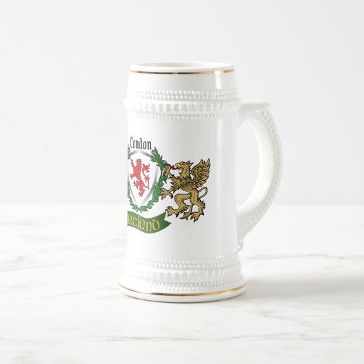 Condon Irish Shield Personalisiert Bierglas (VorderseiteRechts)