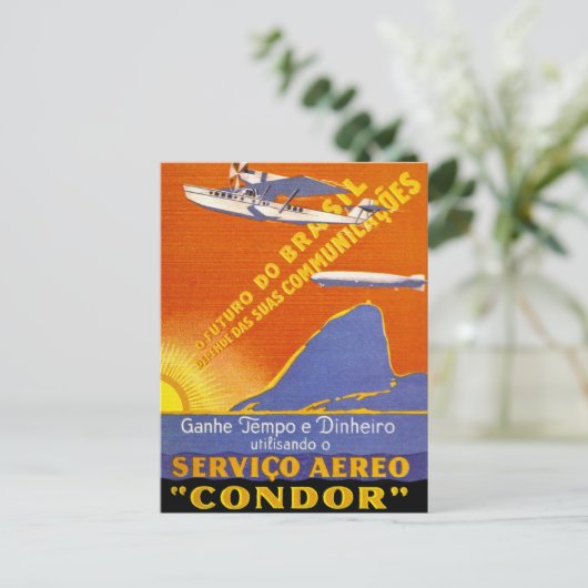 Condor ~ Flughafen Brasilien Postkarte (Stehend Vorderseite)