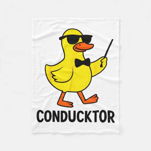 Conducktor Funny Duck Music Pun Orchestra Design  Fleecedecke (Vorderseite)