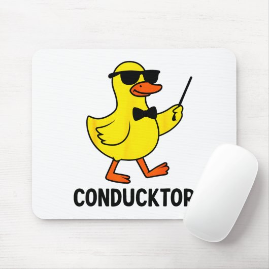 Conducktor Funny Duck Music Pun Orchestra Design  Mousepad (Mit Mouse)