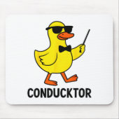 Conducktor Funny Duck Music Pun Orchestra Design  Mousepad (Vorne)