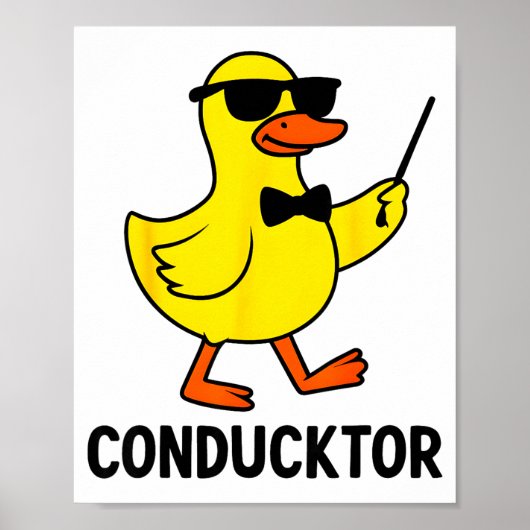 Conducktor Funny Duck Music Pun Orchestra Design Poster (Vorne)