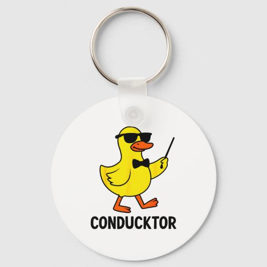 Conducktor Funny Duck Music Pun Orchestra Design  Schlüsselanhänger (Vorderseite)