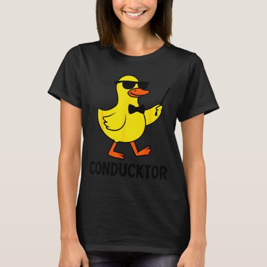 Conducktor Funny Duck Music Pun Orchestra Design T-Shirt (Vorderseite)