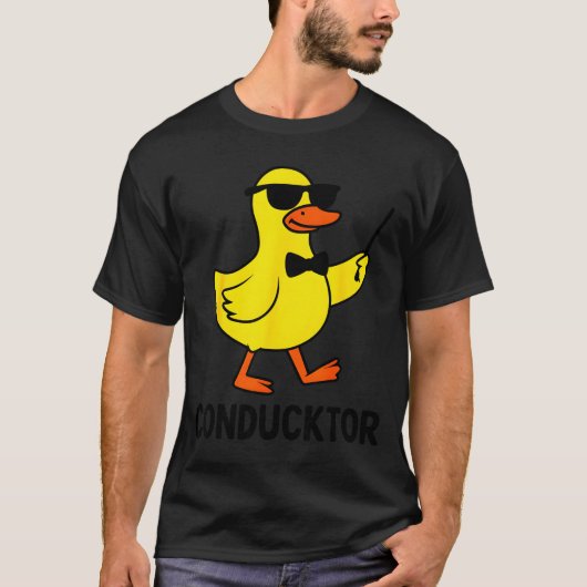 Conducktor Funny Duck Music Pun Orchestra Design  T-Shirt (Vorderseite)