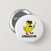 Conducktor Lustige Enten Musik Wortspiel Orchester Button (Vorne & Hinten)