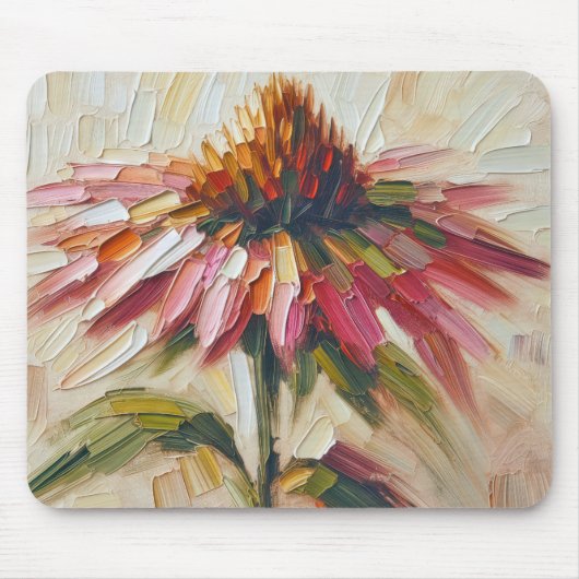 Cone-Blume Impasto-Malerei Mousepad (Vorne)