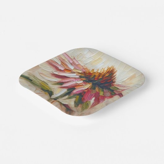 Cone-Blume Impasto-Malerei Pappteller (Gewinkelt)