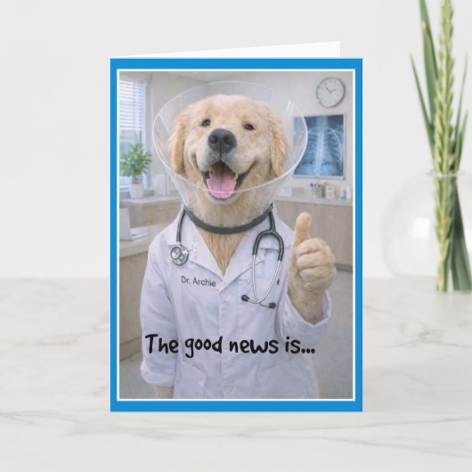 Cone of Shame Get Well Card COC-1 Karte (Vorderseite)