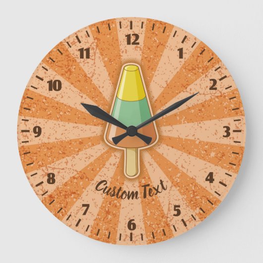 Cone Shaped Sorbet Stick Large Clock Große Wanduhr (Vorderseite)