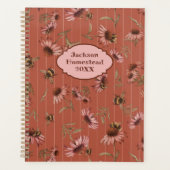 Coneflower Bees Pattern Custom Title Family Planer (Vorderseite)