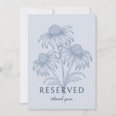 Coneflower Dusty Blue Wedding Reservierte Card Sig Einladung (Vorderseite)
