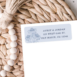 Coneflower Dusty Blue Wedding Rücksendeadresse