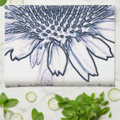 Coneflower Sketch Geschirrtuch (Gefaltet)