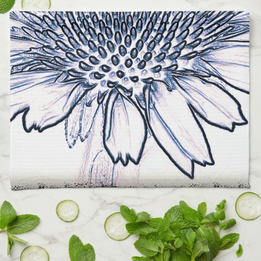 Coneflower Sketch Geschirrtuch (Gefaltet)