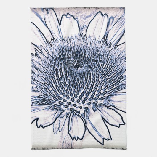 Coneflower Sketch Geschirrtuch (Vertikal)