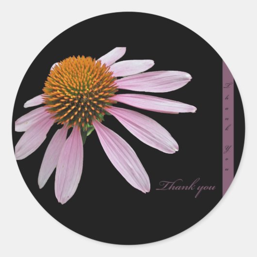 Coneflower Vielen Dank Runder Aufkleber (Vorderseite)