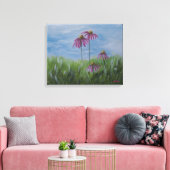 Coneflower Wishes Wrapped Canvas Leinwanddruck (Insitu (Wohnzimmer))