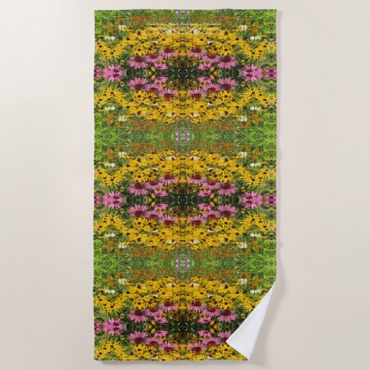 Coneflowers, Schwarzes mit Augen Susans, Echinacea Strandtuch (Vorderseite)