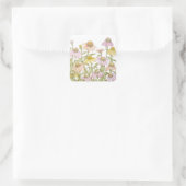 Coneflowers Watercolor Botanische Kunst Quadratischer Aufkleber (Tasche)