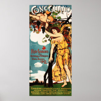 CONEGLIANO Italienisches Weinfestival 1902 Werbung Poster