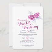 Cones Art Blue Pflum Winterhochzeit neu geplant Einladung (Vorderseite)