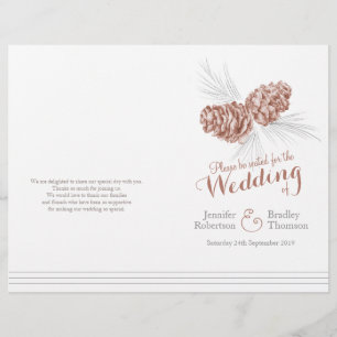 Cones braune graue Winter größere Hochzeit Program