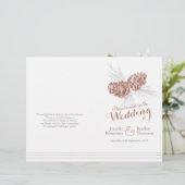 Cones braune graue Winter größere Hochzeit Program (Stehend Vorderseite)