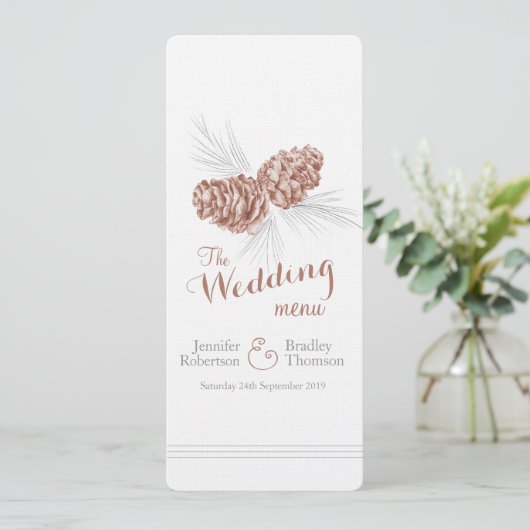 Cones braunes Wintermenü Menükarte (Stehend Vorderseite)