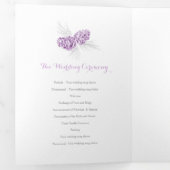 Cones lila graue Herbsthochzeit Dreifach-gefaltete Programmkarte (Innen Erste Seite)