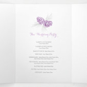 Cones lila graue Herbsthochzeit Dreifach-gefaltete Programmkarte (Innenseite Mitte)