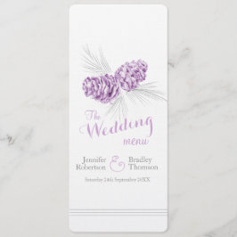 Cones lila graues Wintermenü Menükarte