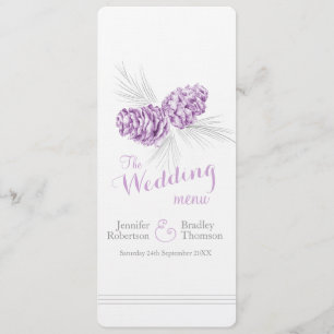 Cones lila graues Wintermenü Menükarte