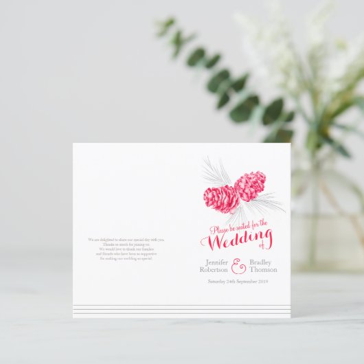 Cones rotes Winterhochzeitprogramm (Stehend Vorderseite)