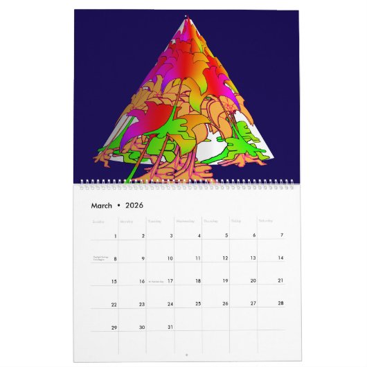 Cones und Pyramids Kalender (Mär 2026)