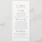 Cones Winter Hochzeit braune Abendmenü Menükarte (Rückseite)