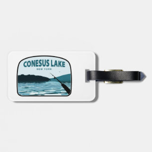 Conesus Lake New York Angelrute Gepäckanhänger