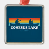Conesus Lake New York Canoe Ornament Aus Metall (Vorne)