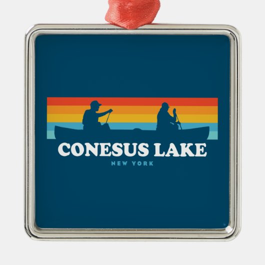 Conesus Lake New York Canoe Ornament Aus Metall (Vorne)