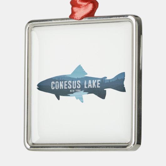 Conesus Lake New York Fish Ornament Aus Metall (Links)