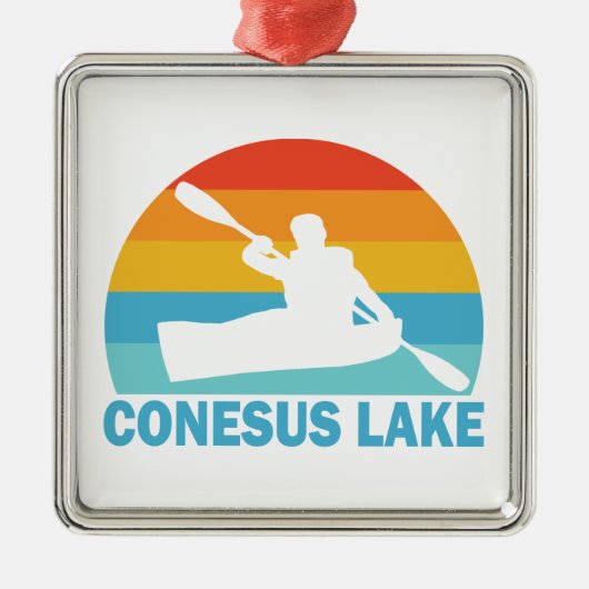 Conesus Lake New York Kayak Ornament Aus Metall (Vorne)