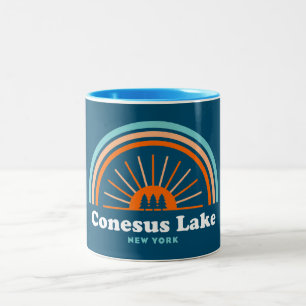 Conesus Lake New York Rainbow Zweifarbige Tasse