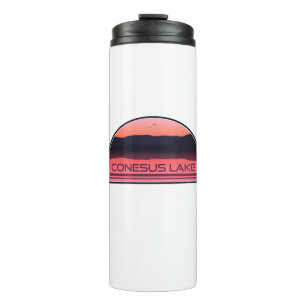 Conesus Lake New York Red Sunrise Thermosbecher