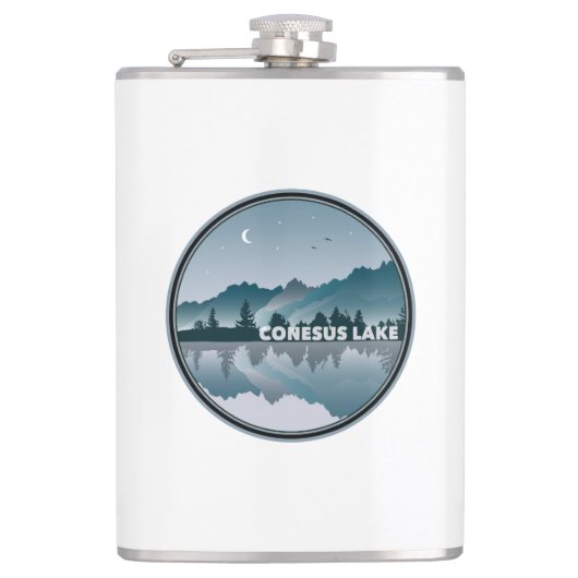 Conesus Lake New York Reflection Flachmann (Vorderseite)