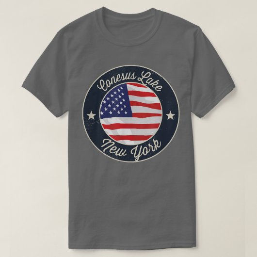 Conesus Lake - Patriotic New York Souvenir T - Shi T-Shirt (Design vorne)