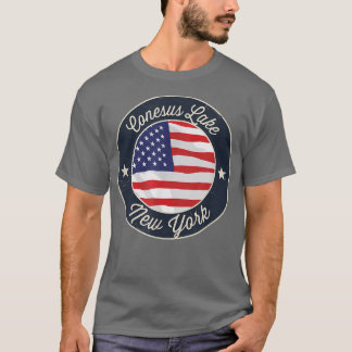 Conesus Lake - Patriotic New York Souvenir T - Shi T-Shirt