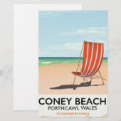Coney Beach Porthcawl Wales Reiseplakat Briefpapier (Vorne/Hinten)