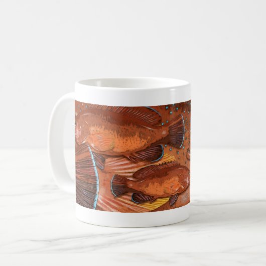 Coney Grouper Red Phase Grafik Kaffeetasse (Vorderseite Links)